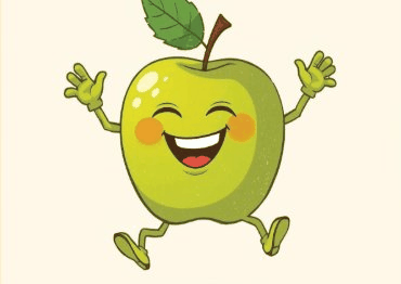 Jumping apple mascot