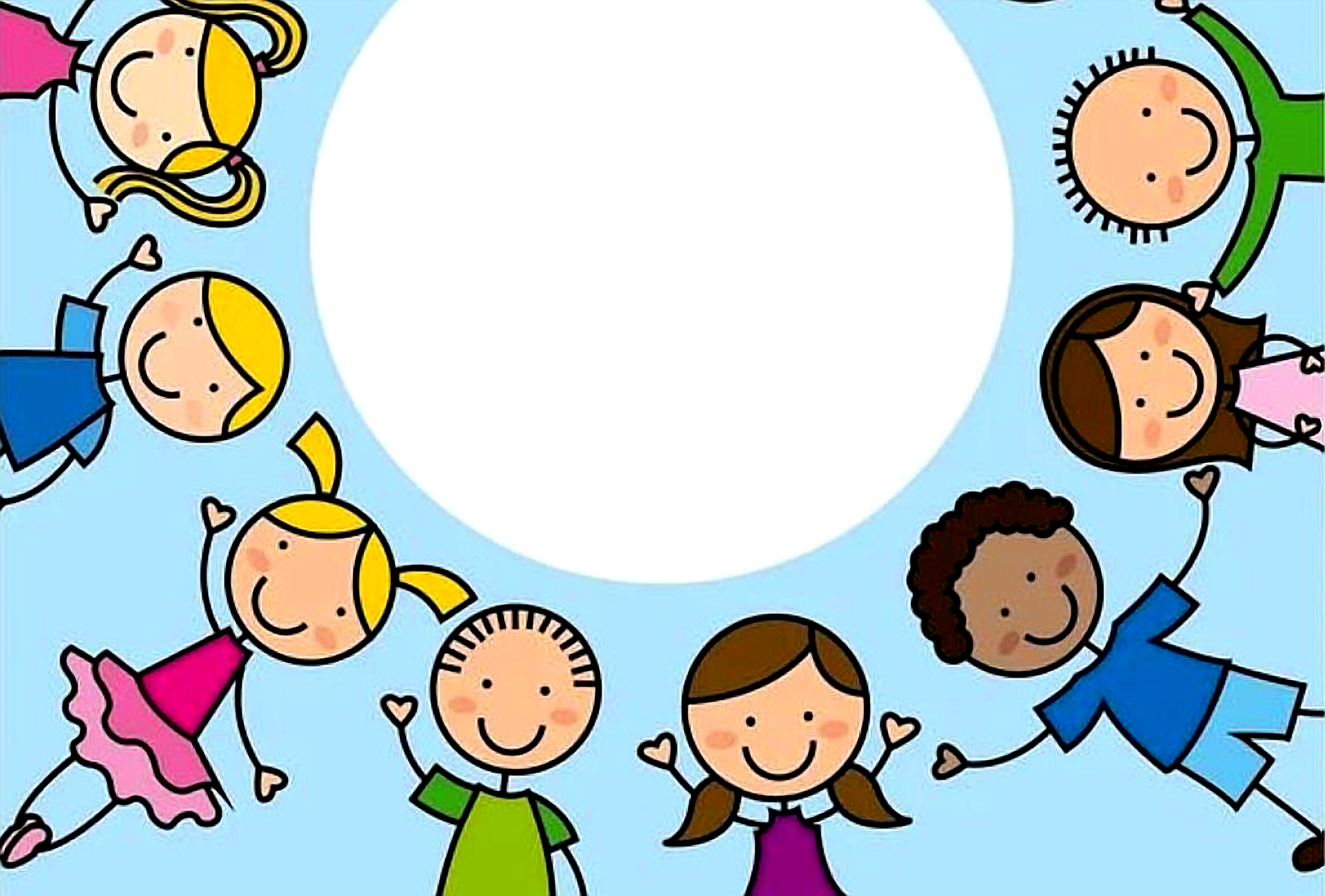 Children holding hands in a circle